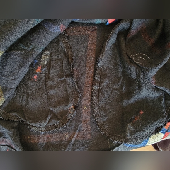 Vintage Nino Wong Abstract Black Shirt Sz M Made in USA 80's Vibes Unique Retro - Picture 14 of 14